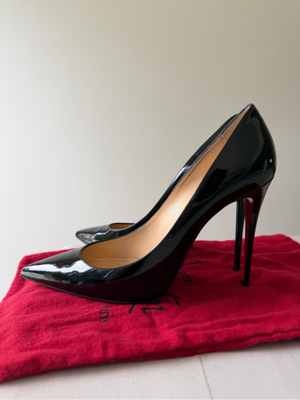 Christian Louboutin Black Kate Heels 100mm